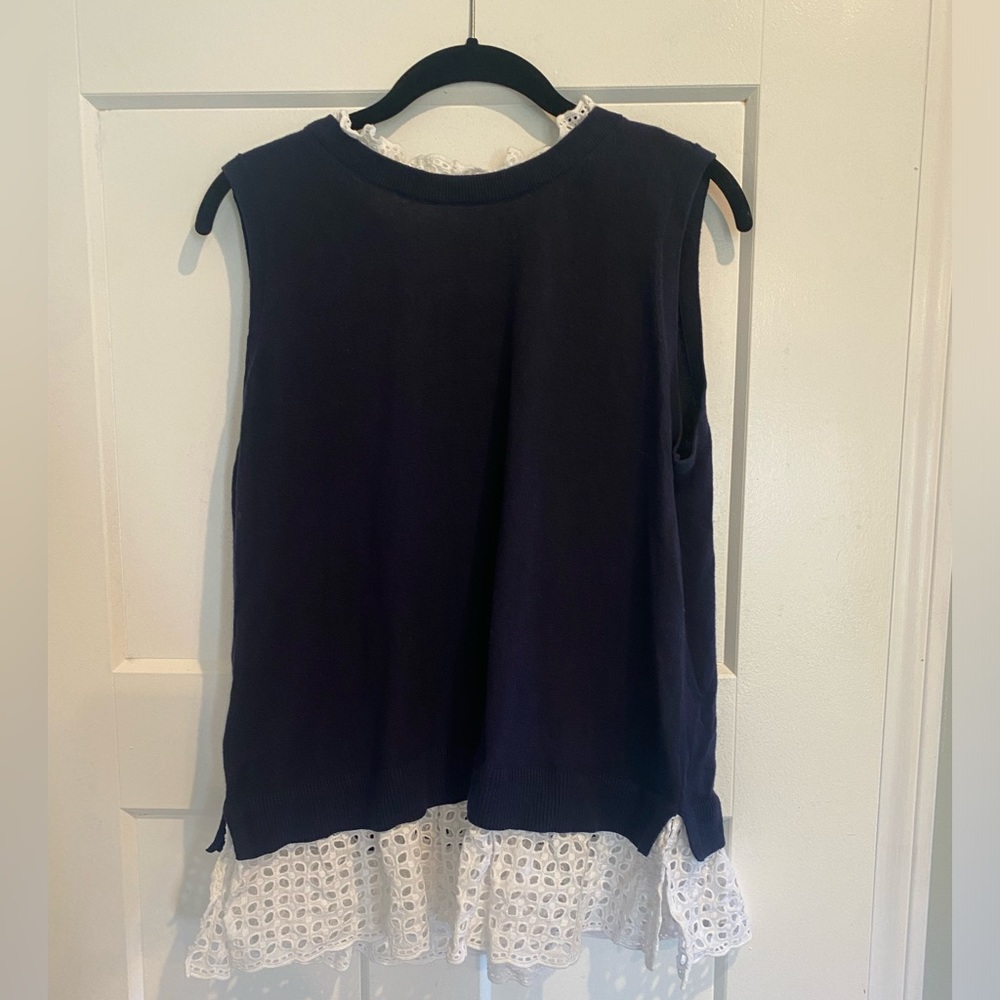 NWT Loft sweater knit tank with lace trim